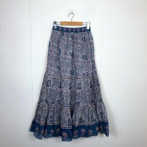 NWT Goa Floral Boho Ruffled Prairie Skirt Sz S
